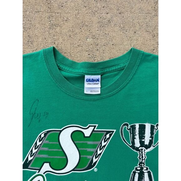 Saskatchewan RoughRiders 2007 signed Championship T shirt Graphic Tee CFL - Picture 5 of 5